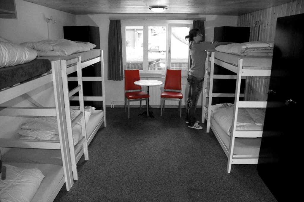 Dorm room in hostels