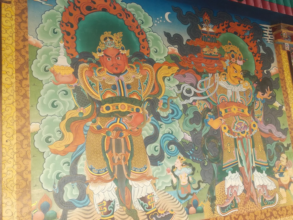 exotic and colourful paintings on Sera jay monastery
