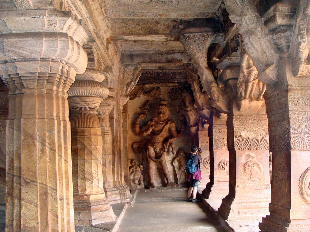 carvings inside the Badami cave temples