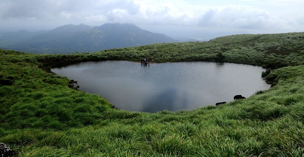Heart-shaped lake of Chembra peak trek Wayanad